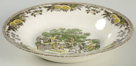 Fair Oaks Yellow Floral Rim Soup Bowl