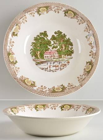 Fair Oaks Yellow Floral 11" Large Salad Serving Bowl