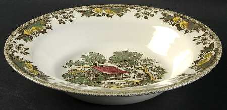 Fair Oaks Yellow Floral 9" Round Vegetable Bowl