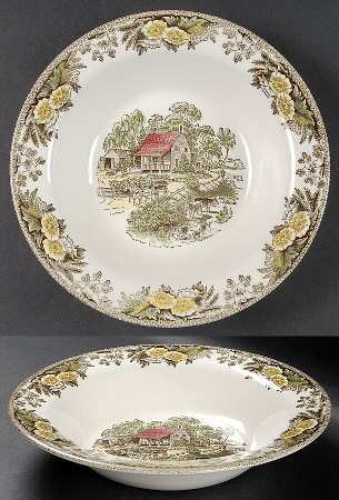 Fair Oaks Yellow Floral 10" Round Vegetable Bowl