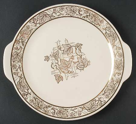 Golden Trellis Handled Cake Plate