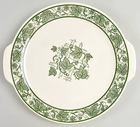 Green Trellis Handled Cake Plate