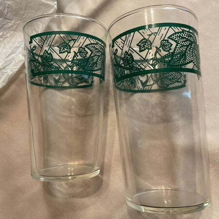 Green Trellis Glassware Flat Tumbler