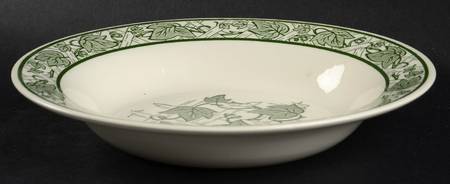 Green Trellis Rim Soup Bowl