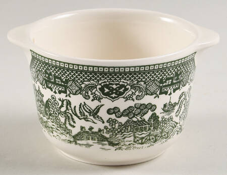 Green Willow Sugar Bowl No Lid