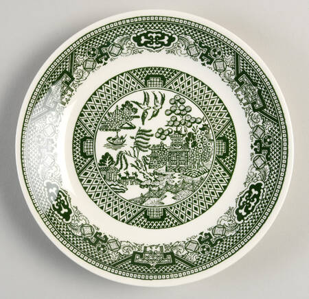 Green Willow Saucer for Flat Cup
