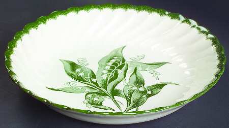Lily of The Valley (Green Border) Pie Serving Plate