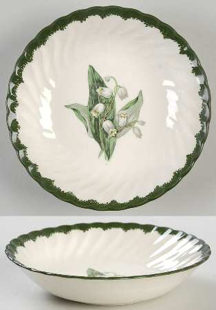 Lily of The Valley (Green Border) Fruit/Dessert (Sauce) Bowl