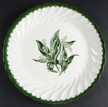 Lily of The Valley (Green Border) 12" Chop Plate (Round Platter)