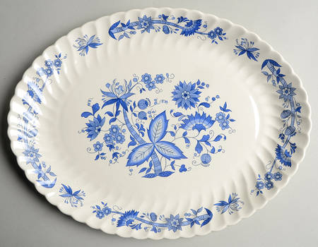 Meadow Blue 13" Oval Serving Platter