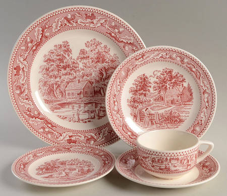 Memory Lane Pink 5 Piece Place Setting
