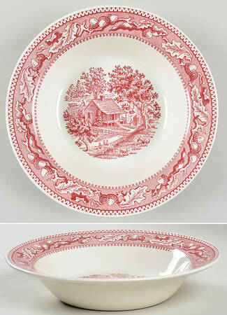 Memory Lane Pink 9" Round Vegetable Bowl