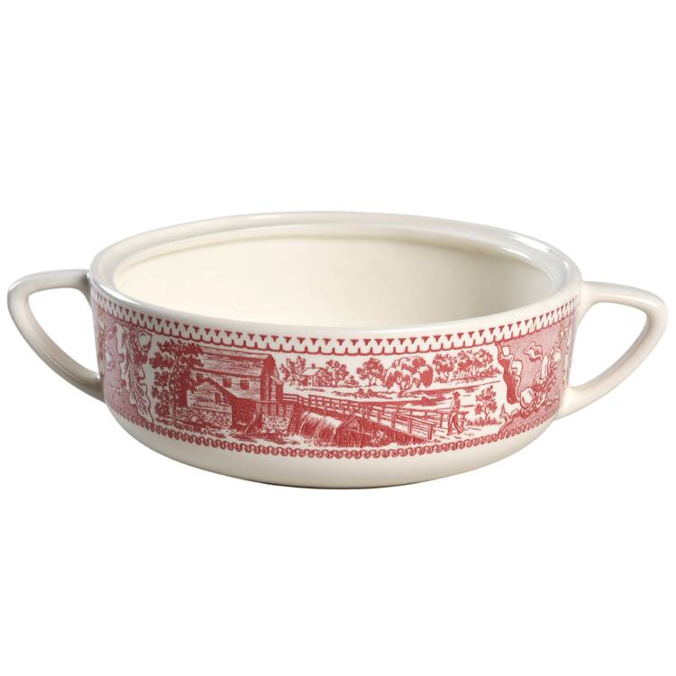 Memory Lane Pink 1.25 Qt Round Casserole No Lid