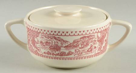 Memory Lane Pink Sugar Bowl & Lid