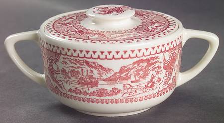 Memory Lane Pink Sugar Bowl & Lid