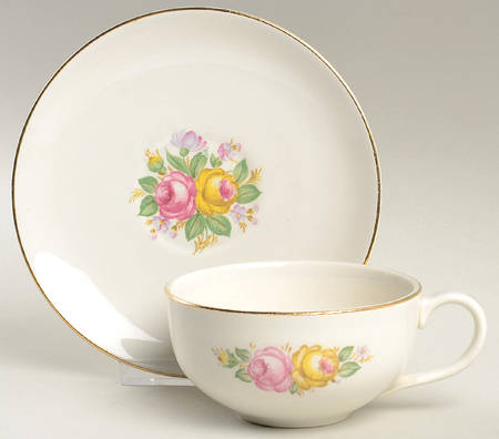 Mountain Rose Flat Cup & Saucer Set
