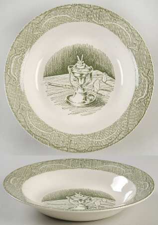 The Old Curiosity Shop (Green) Rim Soup Bowl