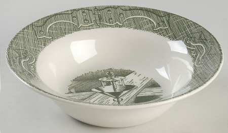 The Old Curiosity Shop (Green) Rim Cereal Bowl