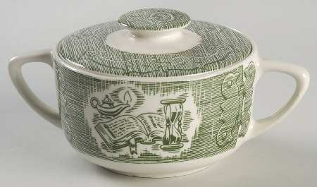 The Old Curiosity Shop (Green) Sugar Bowl & Lid
