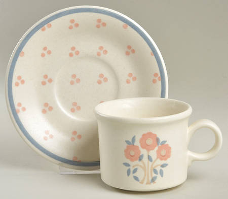 Peach Tree Flat Cup & Saucer Set