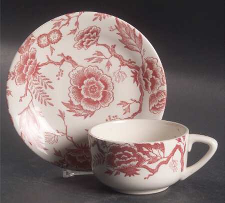 Pink Tradition Flat Cup & Saucer Set
