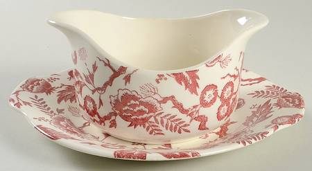 Pink Tradition Gravy Boat & Underplate/Relish