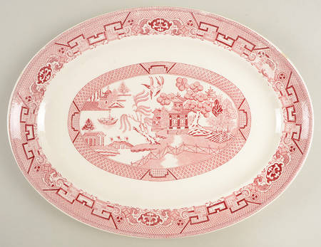 Pink Willow 15" Oval Serving Platter