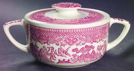Pink Willow Sugar Bowl & Lid