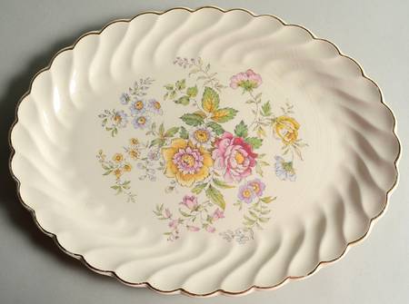 Princess Pat Gold(Gold Trim) 13" Oval Serving Platter