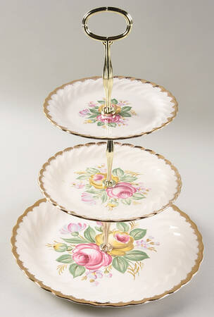 Quban Royal 13 7/8"-14 1/4" 3-Tiered Serving Tray(DP,SP,BB) HC