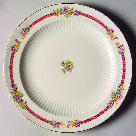 Ribbon Rose (Rim & Center Flower) Luncheon Plate