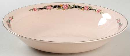 Ribbon Rose (Flowers On Rim Only) Coupe Soup Bowl