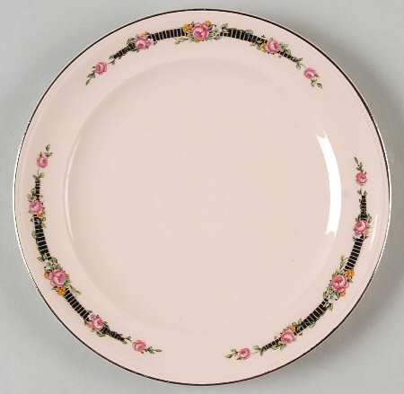 Ribbon Rose (Flowers On Rim Only) Salad Plate