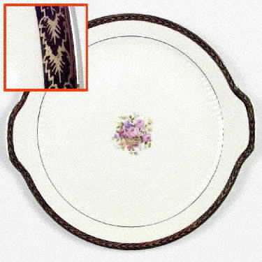 Royal Etch Gold Handled Cake Plate