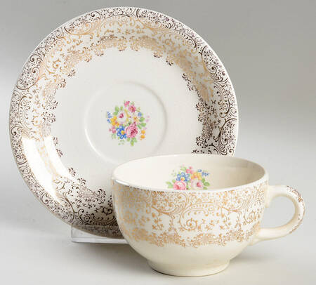 Rose Glory Flat Cup & Saucer Set
