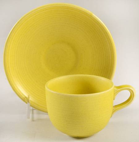 Royal Stone Yellow Flat Cup & Saucer Set