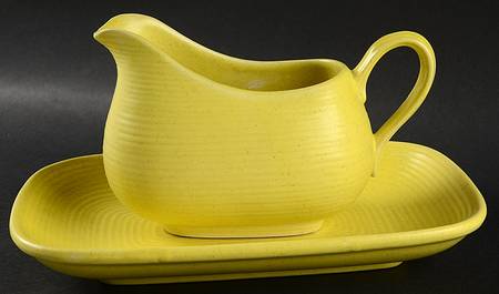 Royal Stone Yellow Gravy Boat & Underplate/Relish