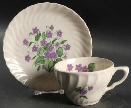 Royal Violet Flat Cup & Saucer Set