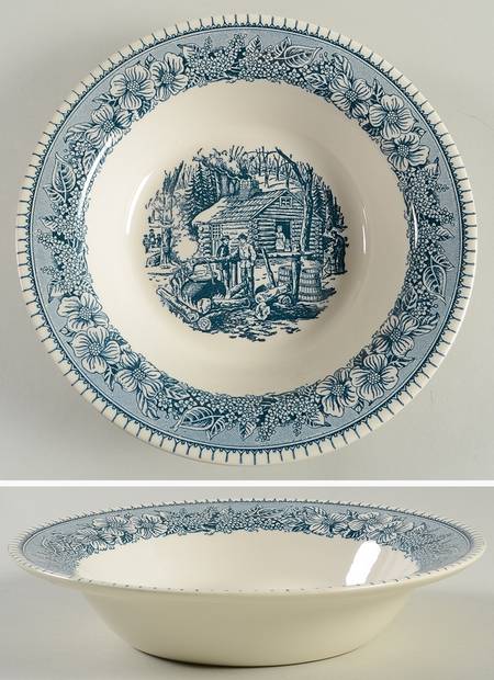 Pilgrim (Navy Blue) 9" Round Vegetable Bowl