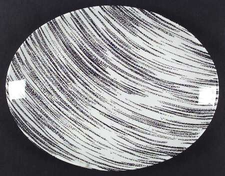 Windblown Black 13" Oval Serving Platter