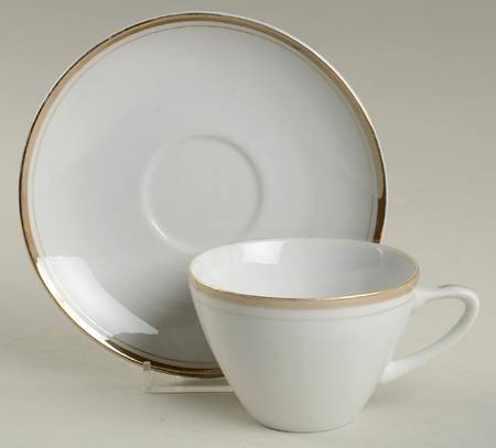 Golden Elegance Flat Cup & Saucer Set