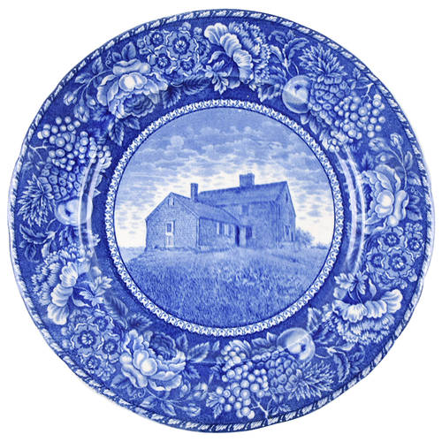 John Alden and Priscilla Blue Dinner Plate