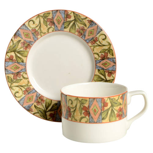 Cinnabar Flat Cup & Saucer Set