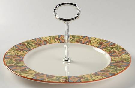 Cinnabar Round Serving Plate with Handle (DP)