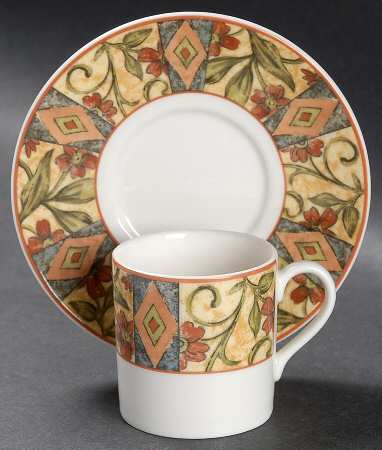 Cinnabar Flat Demitasse Cup & Saucer Set