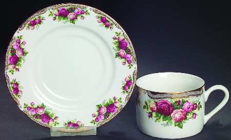 English Roses Flat Cup & Saucer Set