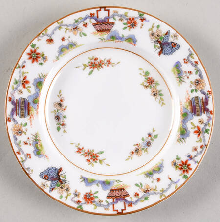 Pekin (White Background, Yellow Trim) Bread & Butter Plate