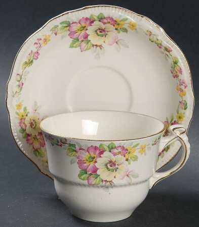 Apple Blossom Cream Flat Cup & Saucer Set