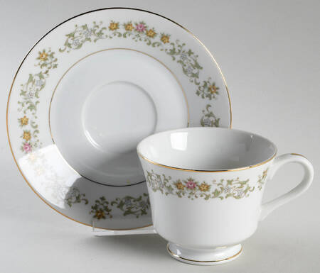 Petit Fleur (Gold Trim) Footed Cup & Saucer Set