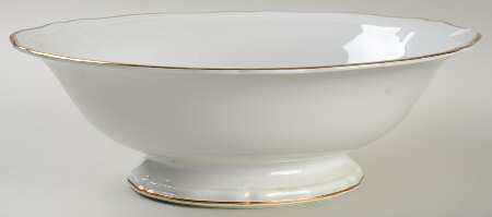 1129 (Chippendale, White) 10" Round Vegetable Bowl
